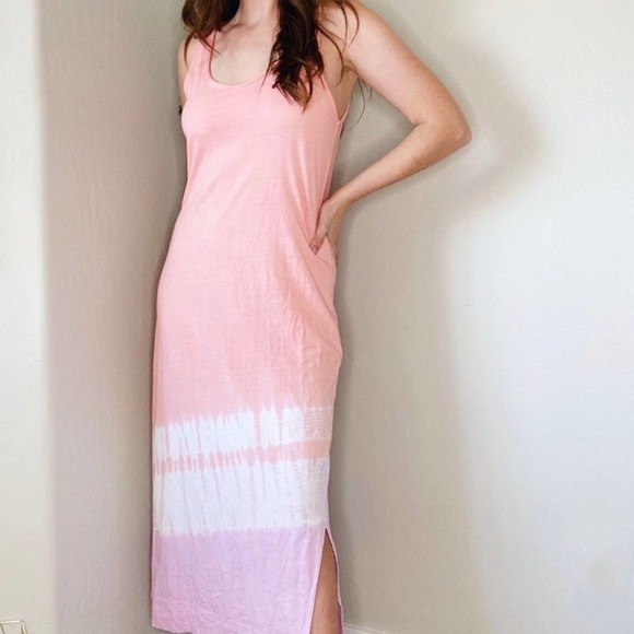 Anthropologie Dresses & Skirts - Anthropologie Michael Stars Los Angeles Pink Tie Dye Sleeveless Tank Maxi Dress